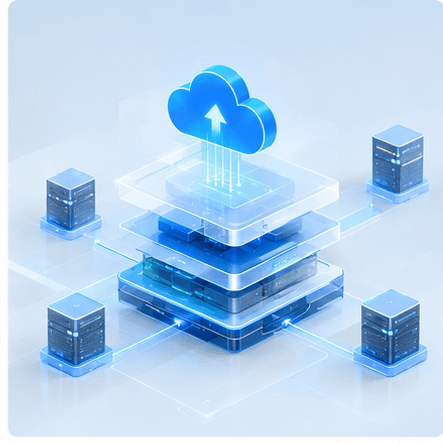Cloud platform connected to a cluster of servers